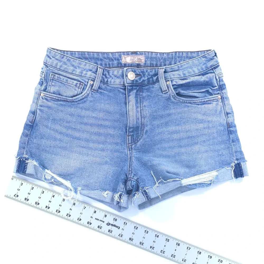 KUT from the Kloth Womens Shorts Jane 6 Blue Distressed High Rise Denim‎ Raw Hem